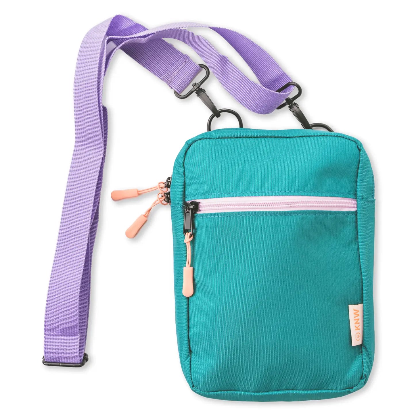 RECYCLED CROSSBODY BAG  Teal and Lavender