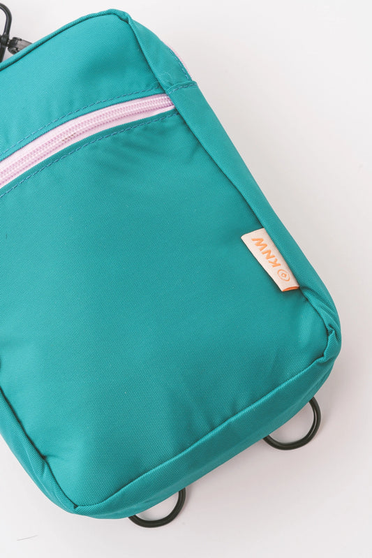 RECYCLED CROSSBODY BAG  Teal and Lavender