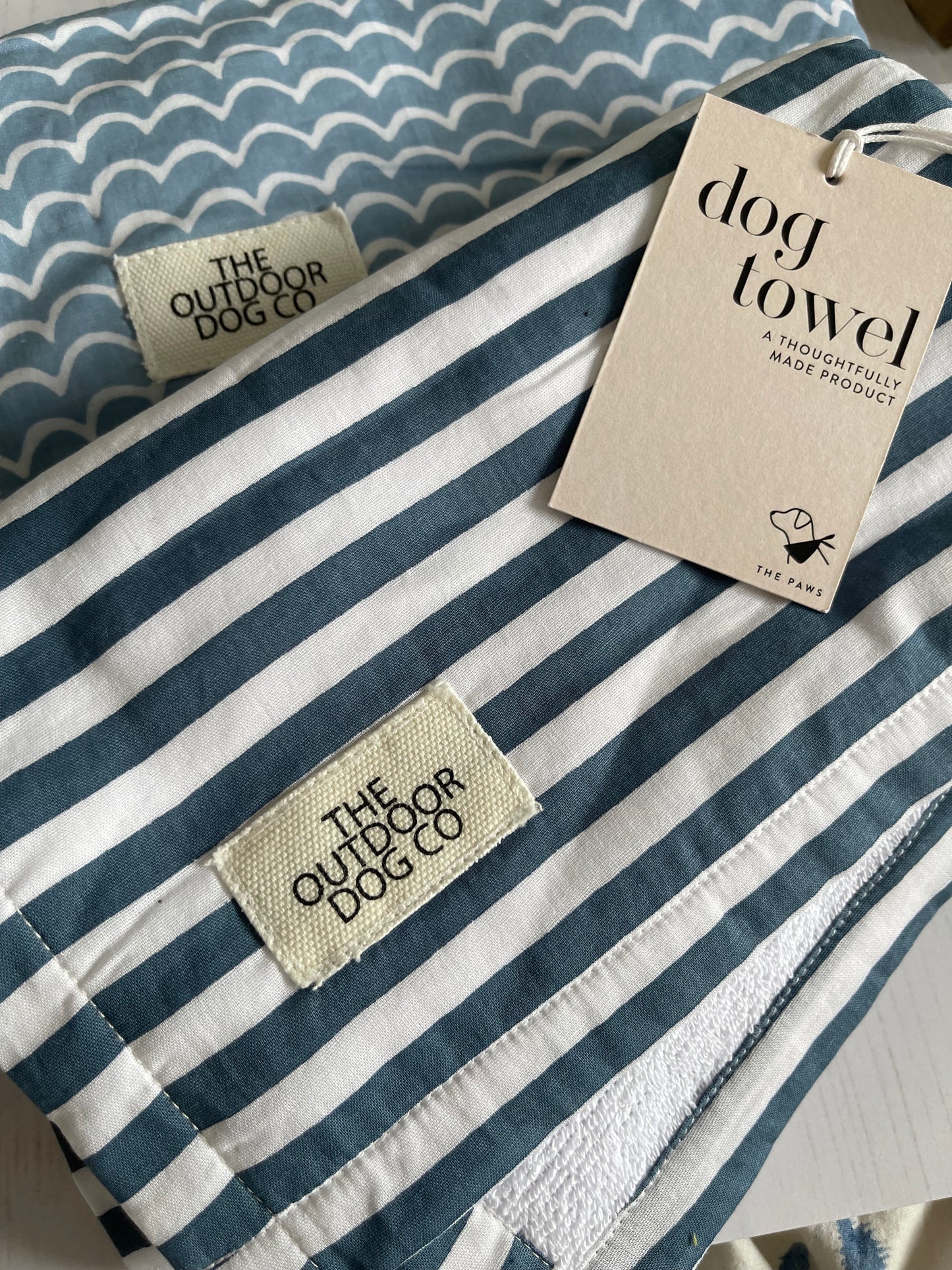 NAUTICAL STRIPE DOG TOWEL