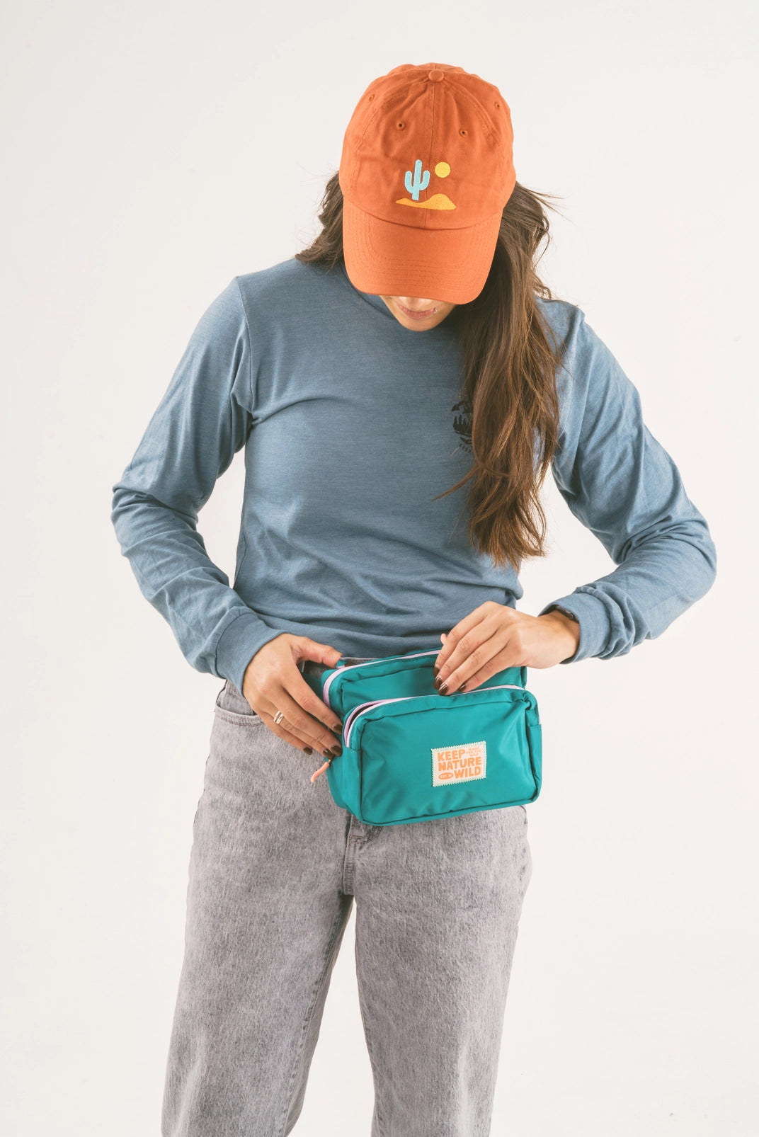 KNW FANNY PACK 🌿 Keep Nature Wild Teal and Lavender