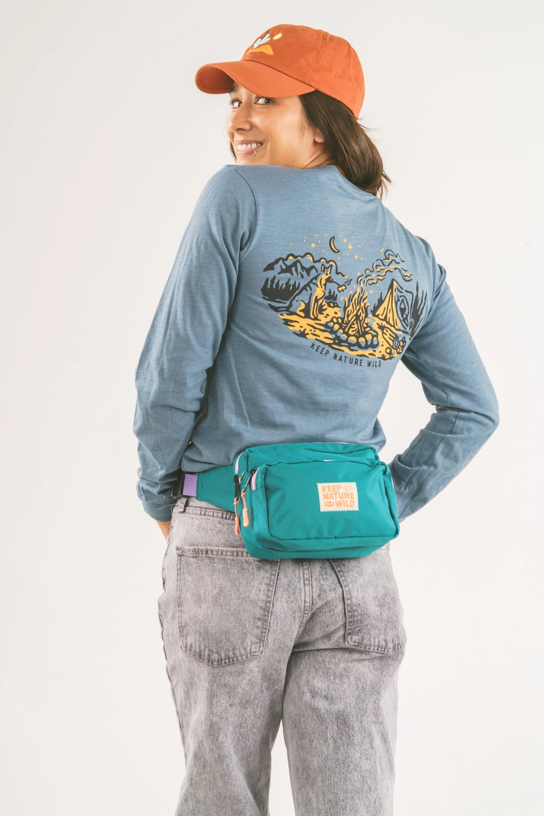 KNW FANNY PACK 🌿 Keep Nature Wild Teal and Lavender